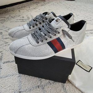 Gucci Bambi Web Silver Sneaker